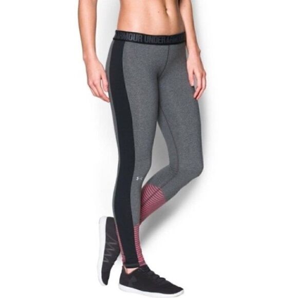 Under Armour Womens Favorite Graphic Leggings Gray Pink XS 1300180 - Picture 1 of 11